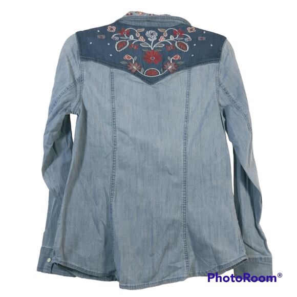 Vintage America Blues Sinclair Blue Embroidered Button Up Shirt Size XS - Picture 3 of 11